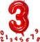 32 Inch Red Number 3 Balloons Foil Ballon Digital Birthday Party Decoration Supplies (Red Number 3 Balloon)